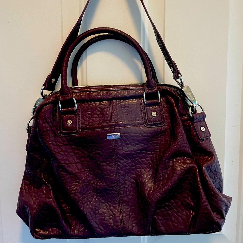 Jewel plum Purse with removable shoulder strap